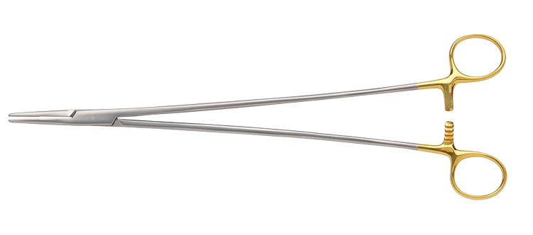 Wangensteen_Needle_Holder_Tungsten_Carbide_Long_Jaw__Serration_Pitch_0.5mm_for_Suture_Size_5_to_4_0_300mm-removebg-preview